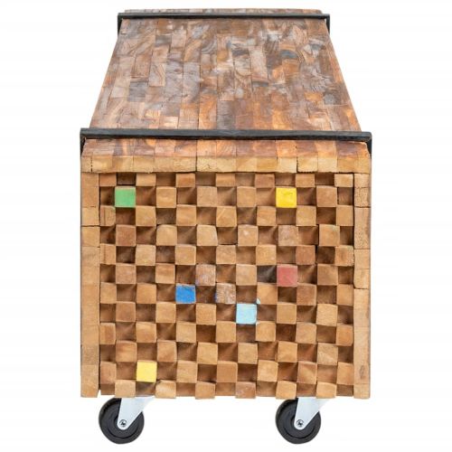 ТВ поставка, 110x30x32,5 см, тиково дърво масив