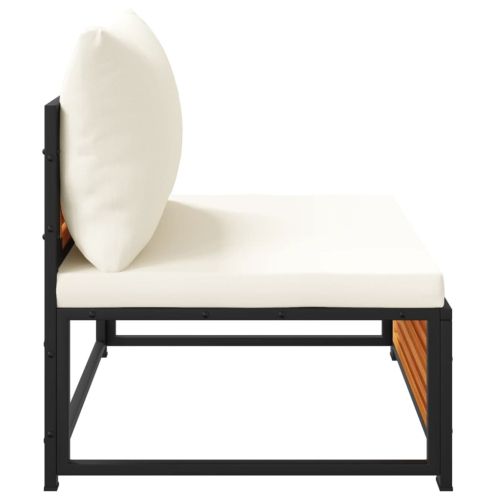 Градинско кресло без подлакътници, с възглавници, акация масив