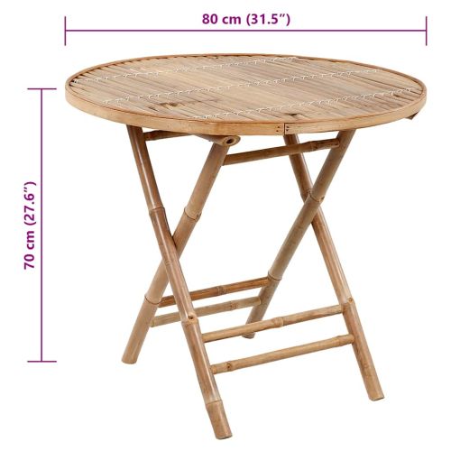 Градински трапезен комплект сгъваем възглавници 5 части бамбук