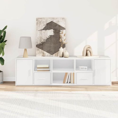 Ъглов шкаф, бял, 160x40x45 см, инженерно дърво