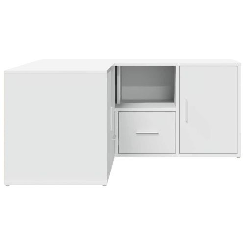 Ъглов шкаф, бял, 160x40x45 см, инженерно дърво