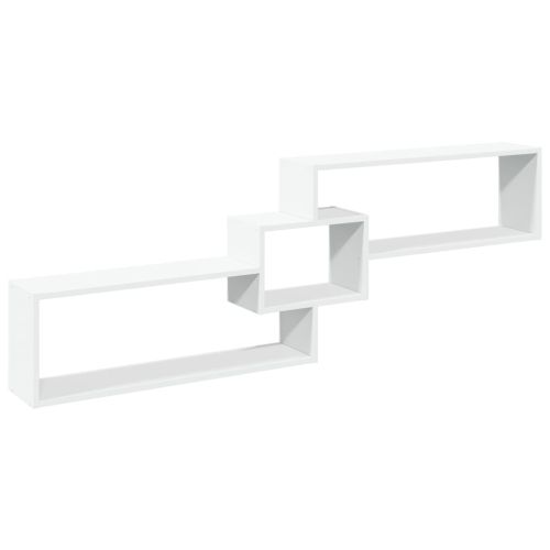 Стенен шкаф, 158x18x53 см, бял, инженерно дърво