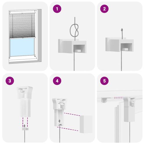 Плисирана щора 50 х 150 см, цвят крем