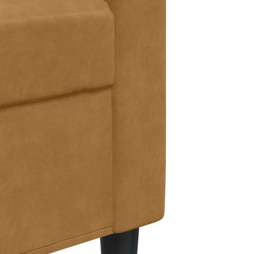 Мека мебел от 2 части с възглавници и болстери кафяв кадифе