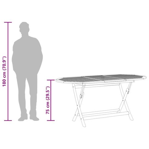 Сгъваема градинска маса, 160x85x75 см, евкалипт масив