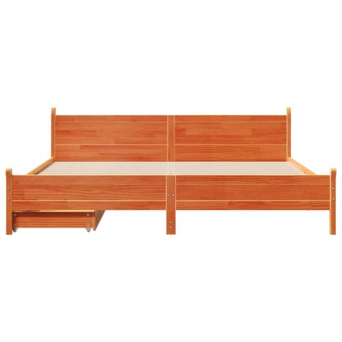 Рамка за легло без матрак, восъчнокафяв, 180x200 см, бор масив
