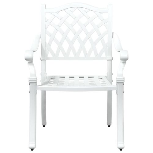 Комплект за хранене в градината 5 pcs Бяло Алуминий