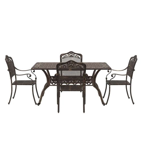 Комплект за хранене в градината 5 pcs Бронзов Алуминий