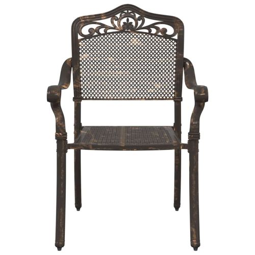 Комплект за хранене в градината 7 pcs Бронзов Алуминий