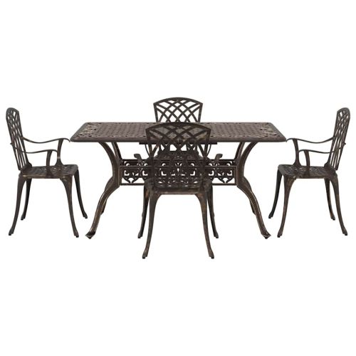 Комплект за хранене в градината 5 pcs Бронзов Алуминий