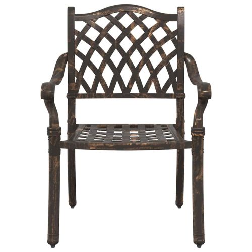 Комплект за хранене в градината 7 pcs Бронзов Алуминий