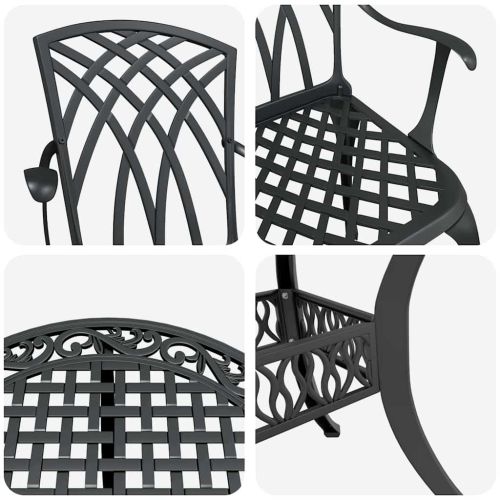 Комплект за хранене в градината 5 pcs Черно Алуминий