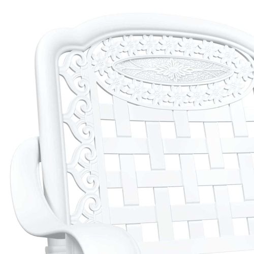 Комплект градинска маса 3 pcs Бяло Лят алуминий