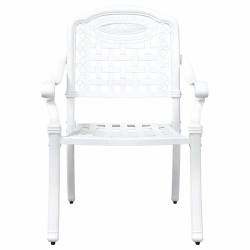 Комплект градинска маса 5 pcs Бяло Лят алуминий