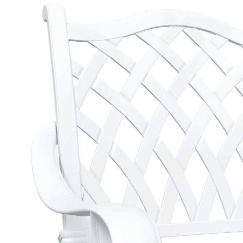 Комплект градинска маса 3 pcs Бяло Лят алуминий