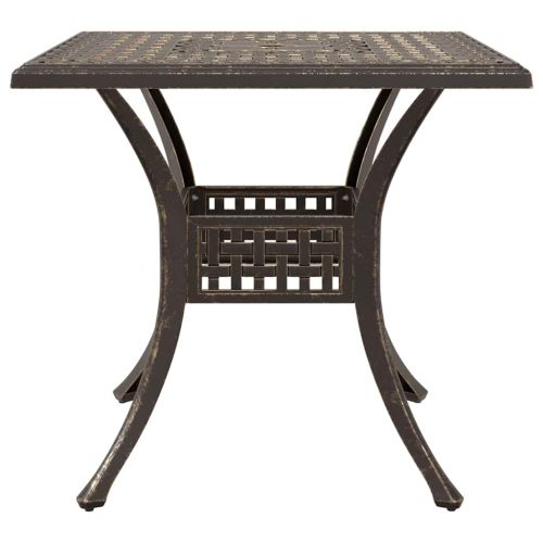 Комплект градинска маса 5 pcs Бронзов Лят алуминий