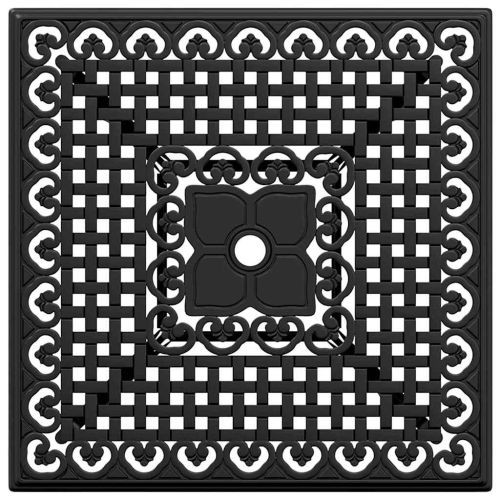 Комплект градинска маса 5 pcs Черно Лят алуминий