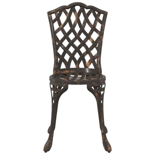 Комплект градинска маса 5 pcs Бронзов Лят алуминий