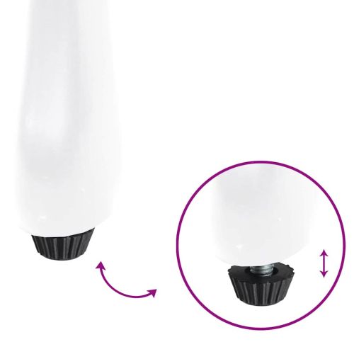 Комплект градинска маса 5 pcs Бяло Лят алуминий