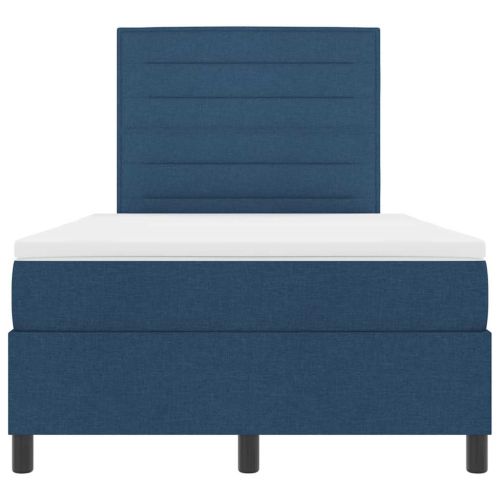 Легло с пружинирана основа с матрак Синьо 120 x 190 cm текстил