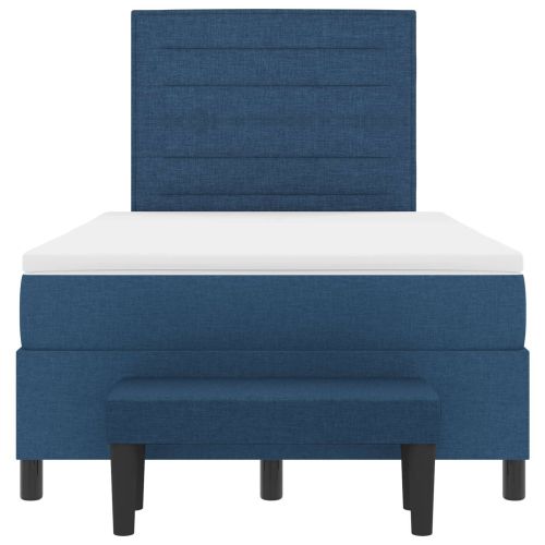 Легло с пружинирана основа с таблото Синьо 120 x 190 cm текстил