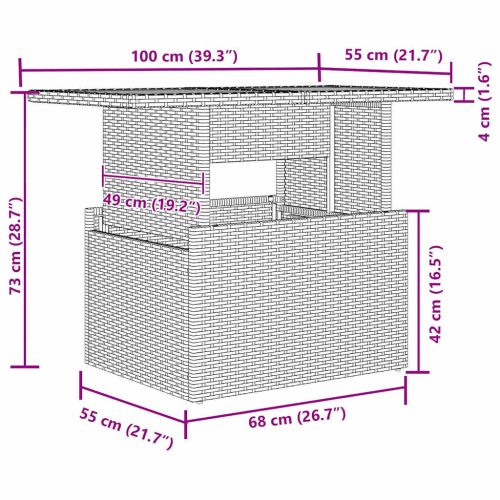 Градински Софа Комплект с възглавница 7 pcs бежово и кремаво