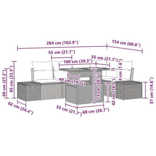Комплект за хранене в градината 6 pcs Бежов и кремав