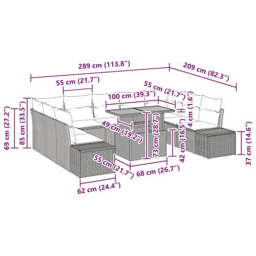 Комплект за хранене в градината 10 pcs Бежов и кремав