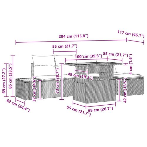 Комплект за хранене в градината 6 pcs Бежов и кремав