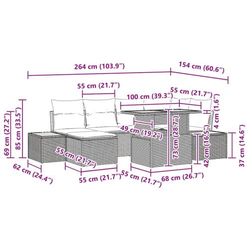 Комплект за хранене в градината 7 pcs Бежов и кремав