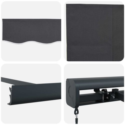 Сгъваем навес Антрацит и сив 400 × 300 cm Платно и алуминий