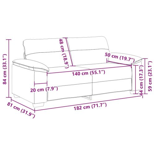 Двуместен диван Капучино 180x81x84 см, изкуствена кожа
