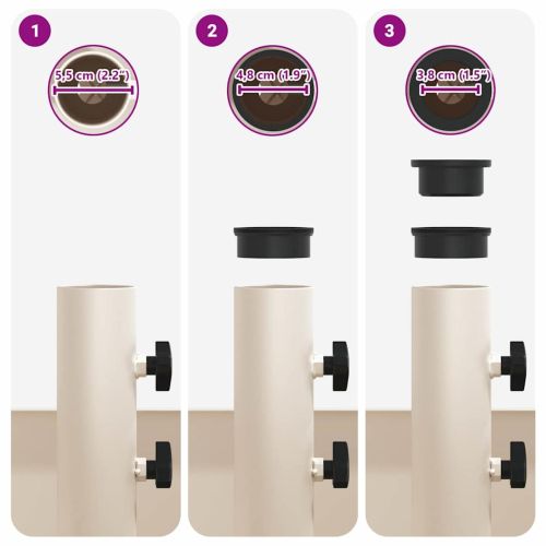 Основа за чадър Бяло 45 x 45 x 45 cm Стомана