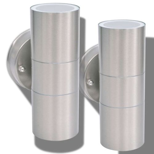 Външни LED лампи, 2бр, неръждаема стомана, насочени горе/долу