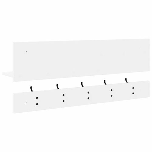 Стенен закачалка за палта Бяло 90 x 15 x 36 см Инженерно дърво