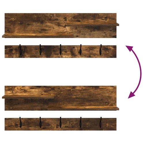 Стенен закачалка за палта с рафт Димян дъб 90 x 15 x 36 см