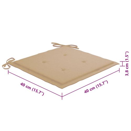 Сгъваеми градински столове, 8 бр, с възглавници, акация масив