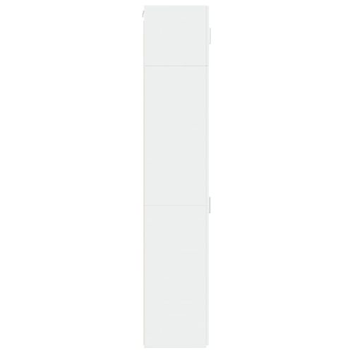 Тесен шкаф за съхранение, бял, 45x42,5x225 см, инженерно дърво