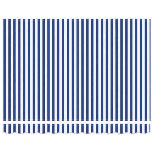 Ръчен изтеглящ сенник с LED светлини Синьо и бяло 3,5 x 2,5 m