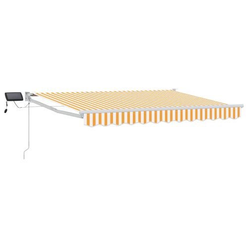 Ръчен изтеглящ сенник с LED светлини 3,5 x 2,5 m