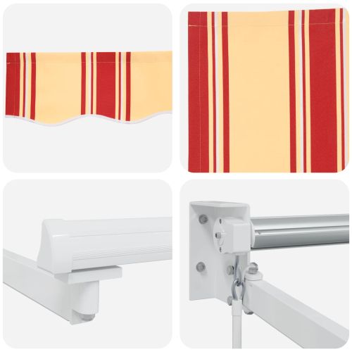 Ръчен изтеглящ сенник с LED светлини Многоцветен 3,5 x 2,5 m