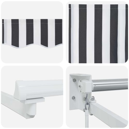 Ръчен изтеглящ сенник с LED светлини Антрацит и бяло 4,5 × 3 m