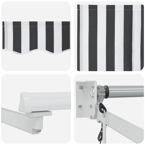 Електрически разтегателен навес Антрацит и бяло 4,5 × 3 m