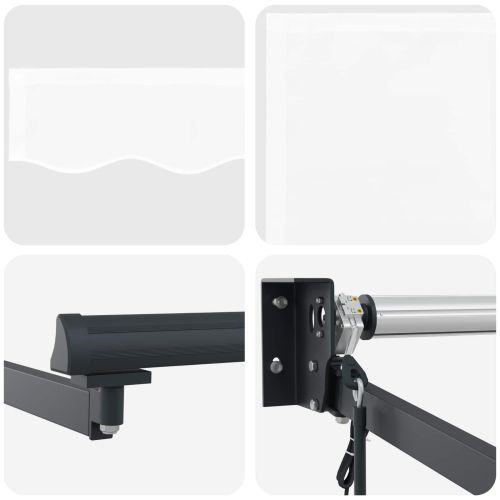 Електрически разтегателен навес Бяло и антрацит 3 x 2,5 m