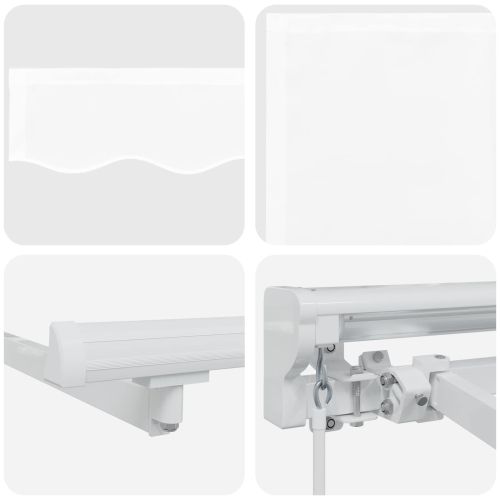 Ръчен сгъваем навес Бяло 3 x 2,5 m Полиестер с PU покритие