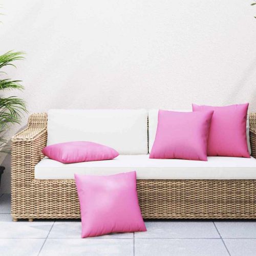 Пухени възглавници 4 pcs Розово 50 x 50 cm Полиester плат