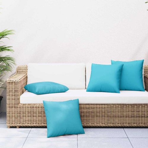 Пухени възглавници 4 pcs Тюркоаз 50 x 50 cm Полиester плат