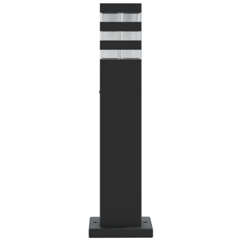 Външни подови лампи, 3 бр, черни, 50 см, алуминий