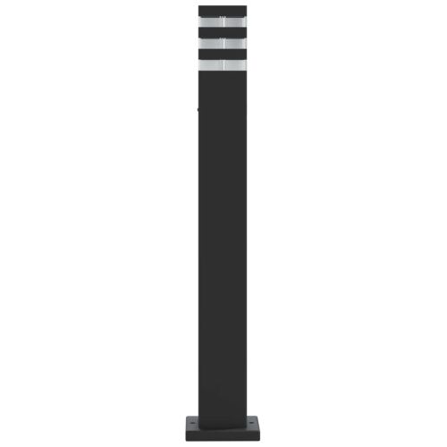 Външни подови лампи, 3 бр, черни, 80 см, алуминий