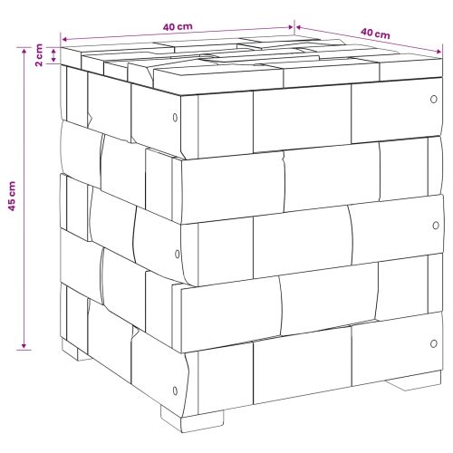 Стол за съхранение Кафяво 40 x 40 x 45 cm Солидно тиково дърво